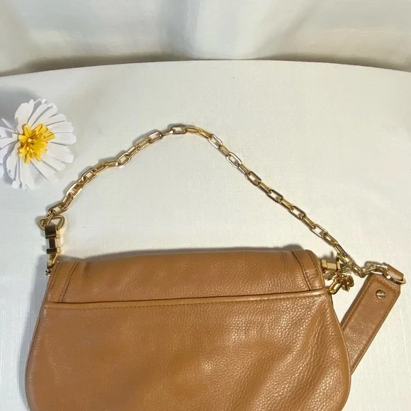 Tory Burch Tan Leather Crossbody Bag with Gold Accents - Picture 5 of 8